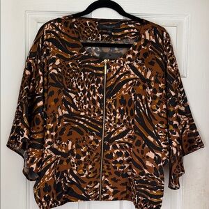 Marc New York Animal print women zipper shirt